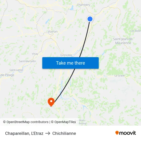 Chapareillan, L'Etraz to Chichilianne map
