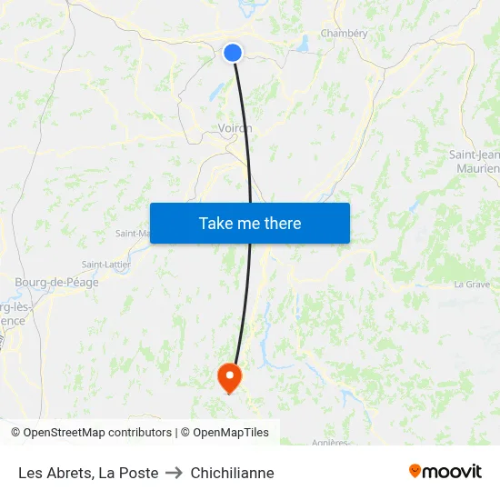 Les Abrets, La Poste to Chichilianne map