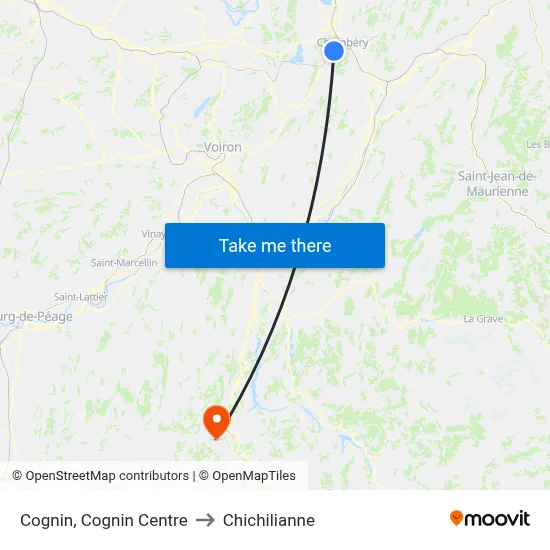 Cognin, Cognin Centre to Chichilianne map