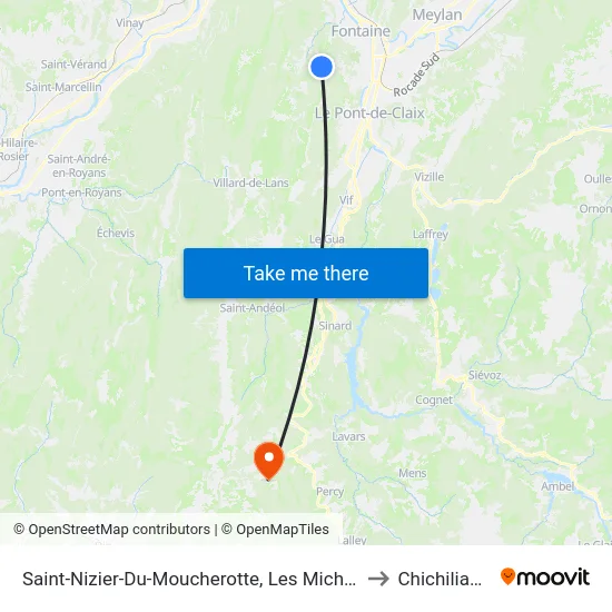 Saint-Nizier-Du-Moucherotte, Les Michalons to Chichilianne map