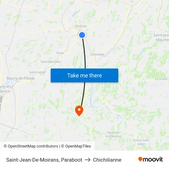 Saint-Jean-De-Moirans, Paraboot to Chichilianne map