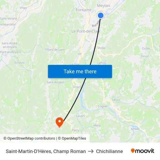 Saint-Martin-D'Hères, Champ Roman to Chichilianne map