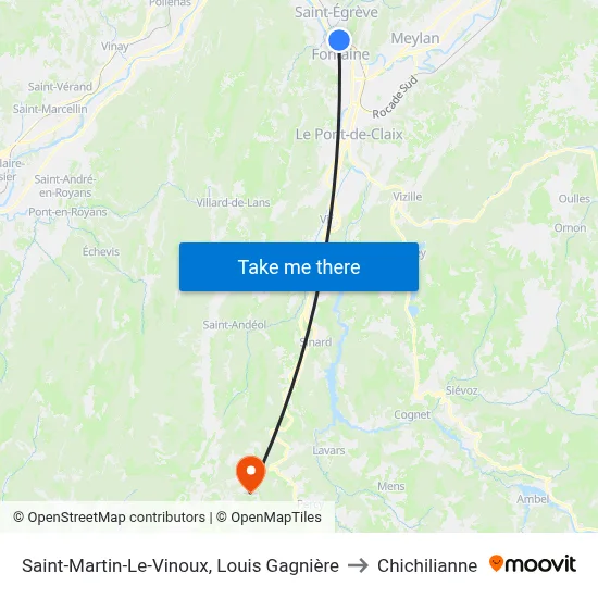 Saint-Martin-Le-Vinoux, Louis Gagnière to Chichilianne map