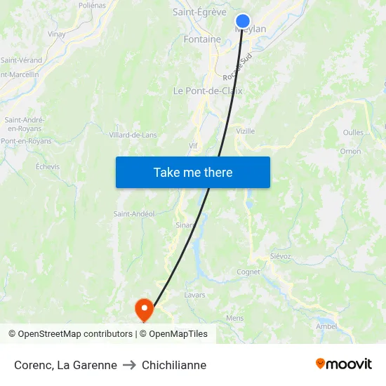 Corenc, La Garenne to Chichilianne map