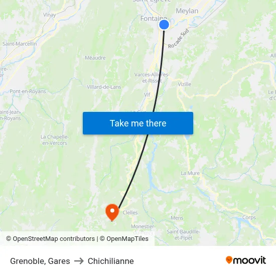 Grenoble, Gares to Chichilianne map