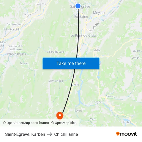 Saint-Égrève, Karben to Chichilianne map