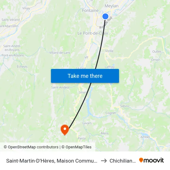 Saint-Martin-D'Hères, Maison Communale to Chichilianne map