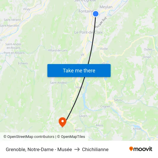 Grenoble, Notre-Dame - Musée to Chichilianne map