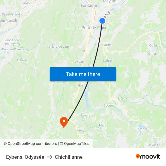 Eybens, Odyssée to Chichilianne map