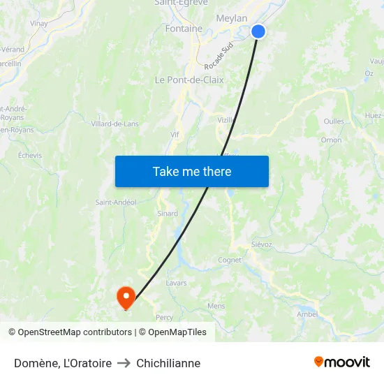 Domène, L'Oratoire to Chichilianne map