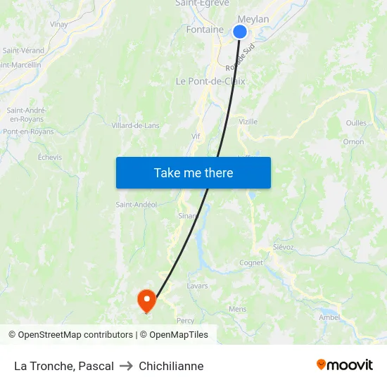 La Tronche, Pascal to Chichilianne map