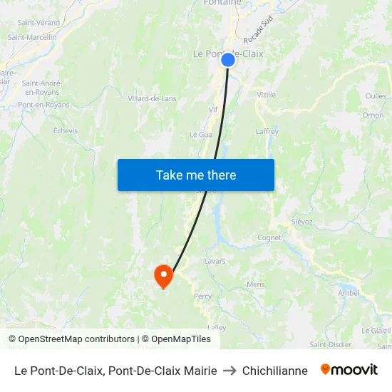 Le Pont-De-Claix, Pont-De-Claix Mairie to Chichilianne map