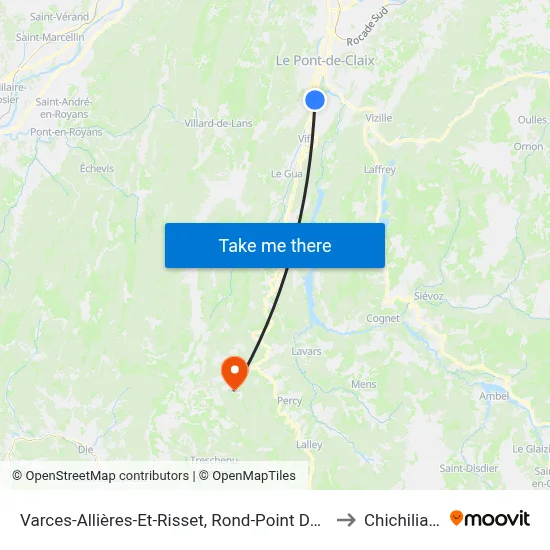 Varces-Allières-Et-Risset, Rond-Point De L'Europe to Chichilianne map
