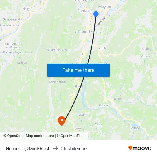 Grenoble, Saint-Roch to Chichilianne map