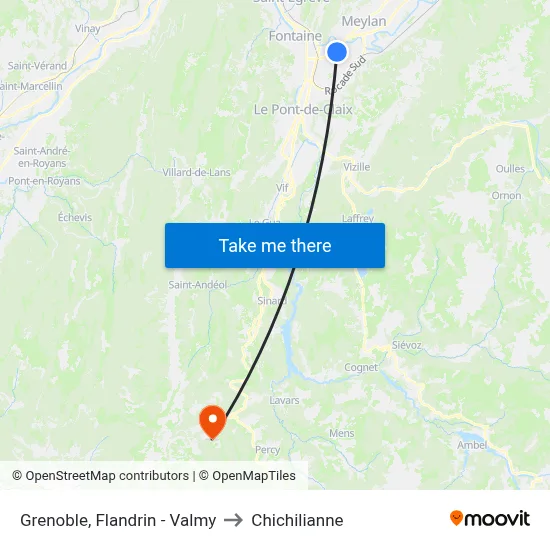 Grenoble, Flandrin - Valmy to Chichilianne map
