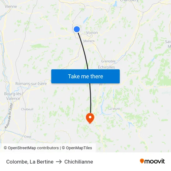 Colombe, La Bertine to Chichilianne map