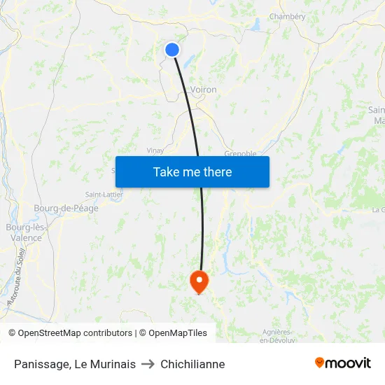 Panissage, Le Murinais to Chichilianne map