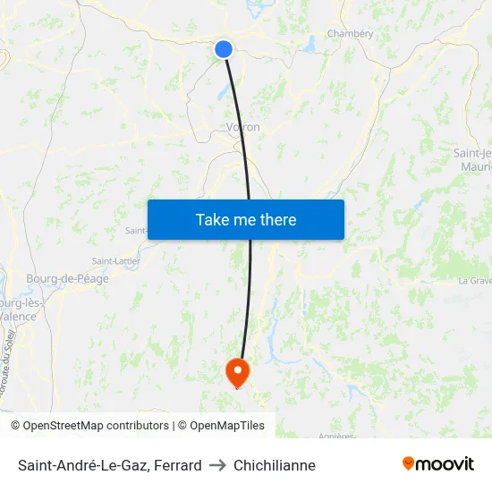 Saint-André-Le-Gaz, Ferrard to Chichilianne map