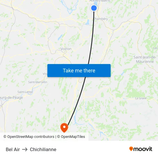 Bel Air to Chichilianne map