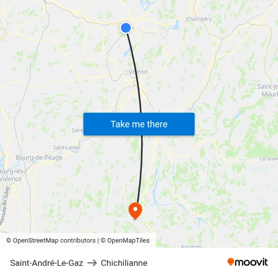 Saint-André-Le-Gaz to Chichilianne map