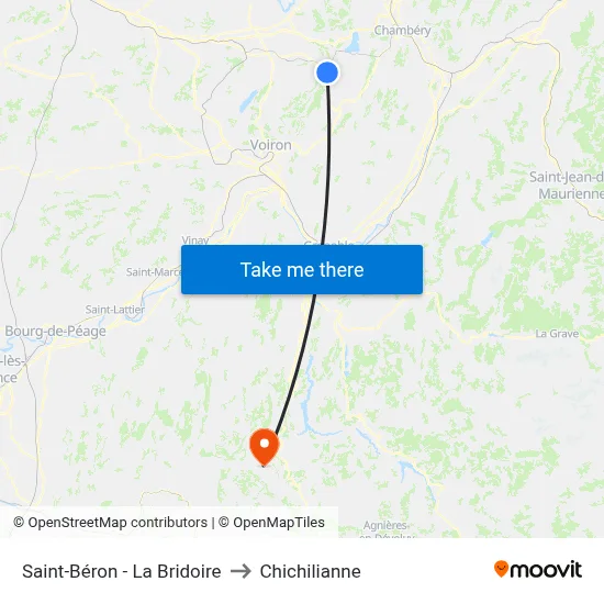 Saint-Béron - La Bridoire to Chichilianne map