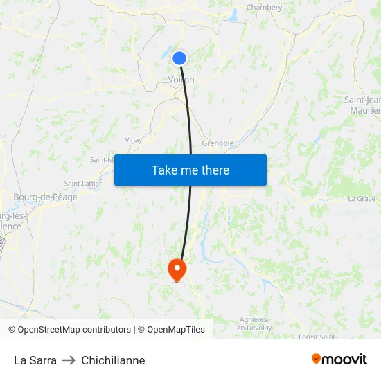 La Sarra to Chichilianne map