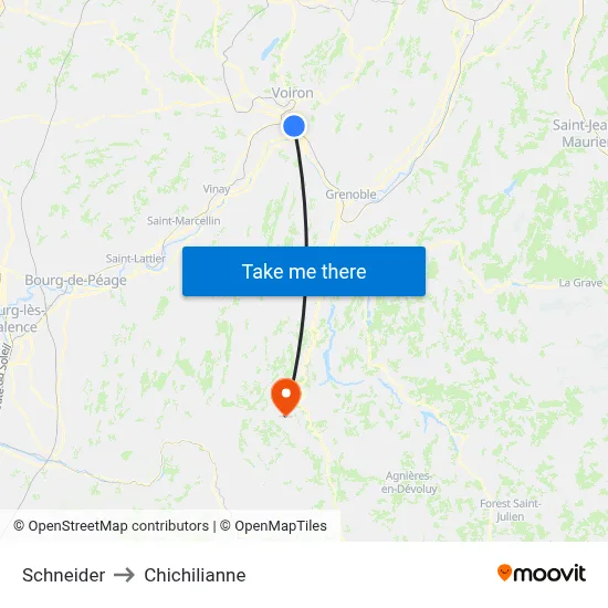 Schneider to Chichilianne map