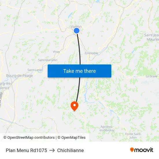 Plan Menu Rd1075 to Chichilianne map