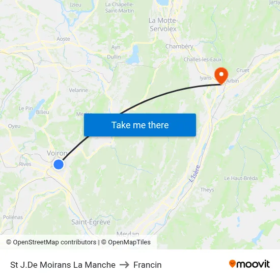 St J.De Moirans La Manche to Francin map