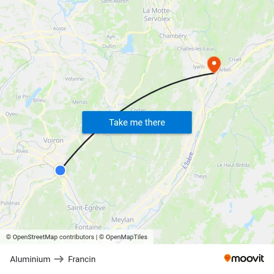 Aluminium to Francin map