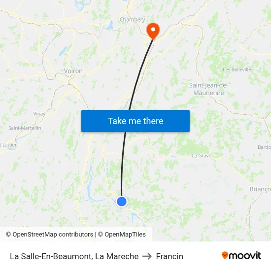 La Salle-En-Beaumont, La Mareche to Francin map