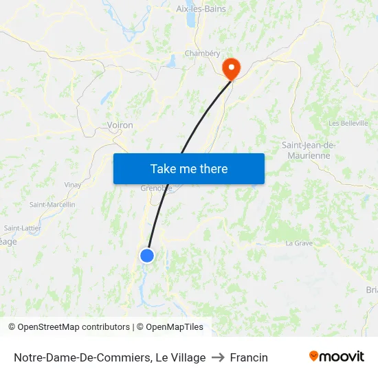 Notre-Dame-De-Commiers, Le Village to Francin map