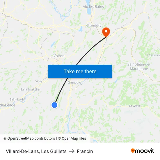 Villard-De-Lans, Les Guillets to Francin map