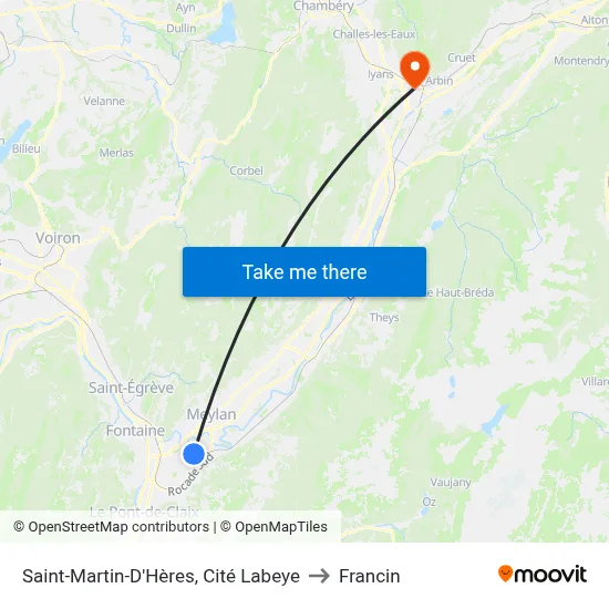 Saint-Martin-D'Hères, Cité Labeye to Francin map
