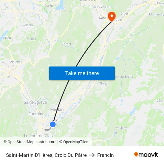 Saint-Martin-D'Hères, Croix Du Pâtre to Francin map