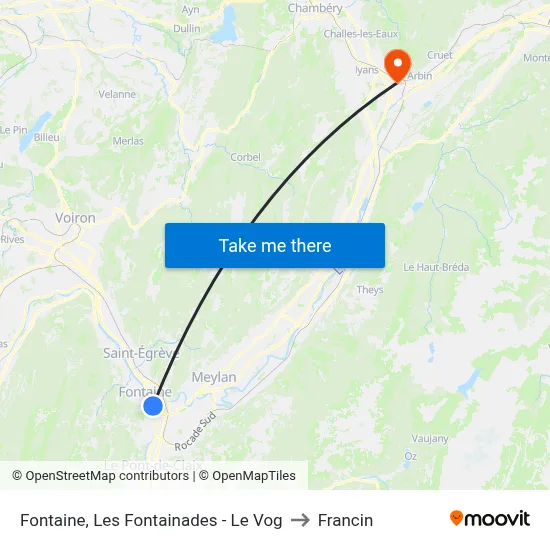 Fontaine, Les Fontainades - Le Vog to Francin map