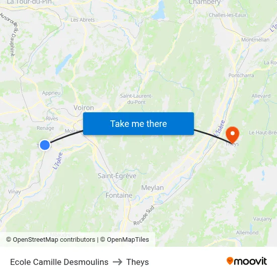 Ecole Camille Desmoulins to Theys map