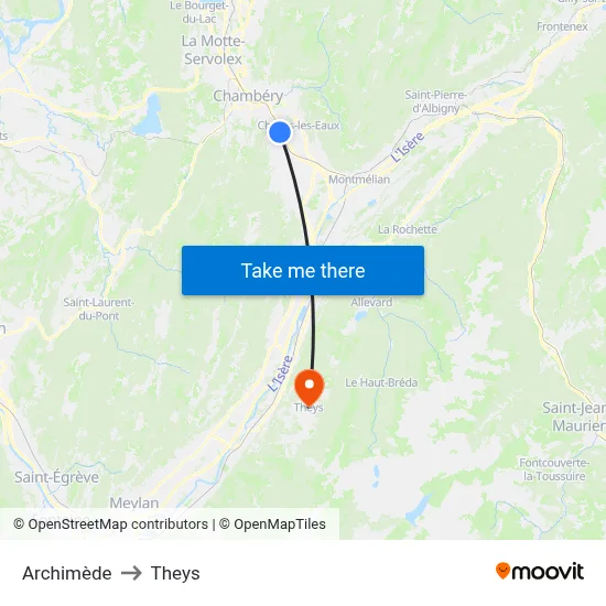 Archimède to Theys map