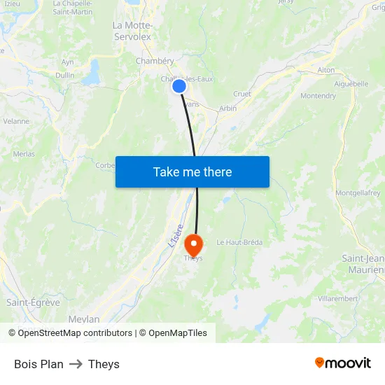 Bois Plan to Theys map