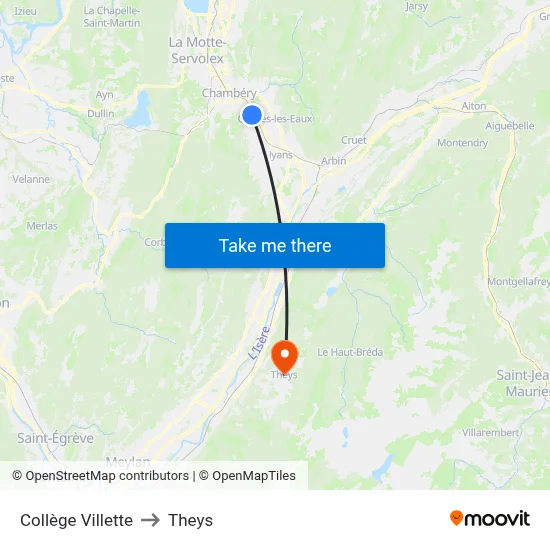 Collège Villette to Theys map
