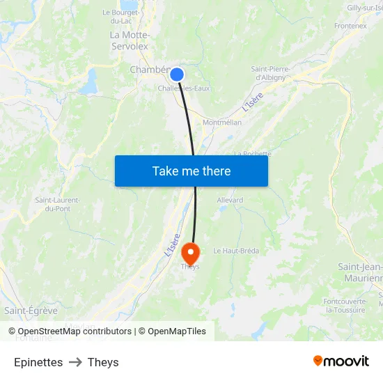 Epinettes to Theys map