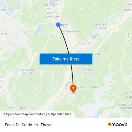 Ecole Du Stade to Theys map
