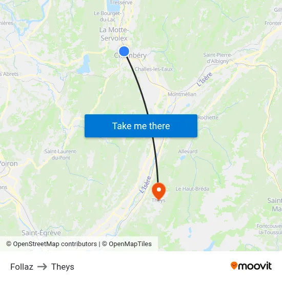 Follaz to Theys map