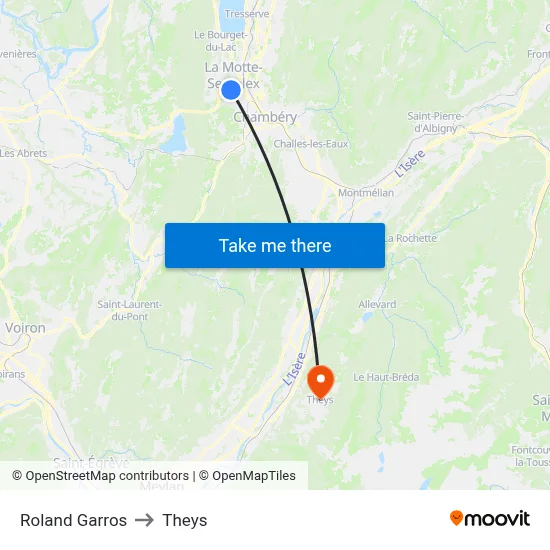 Roland Garros to Theys map