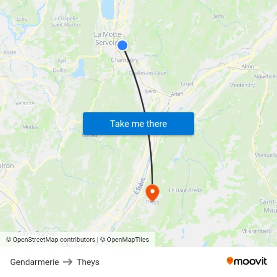 Gendarmerie to Theys map