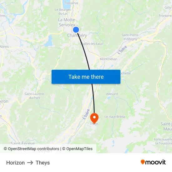 Horizon to Theys map