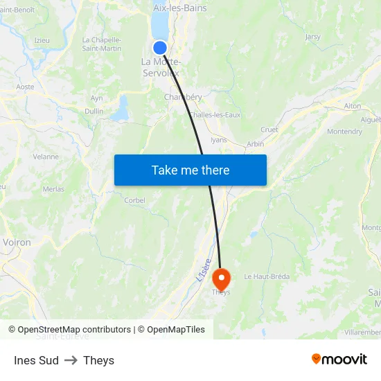 Ines Sud to Theys map