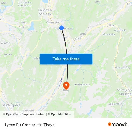 Lycée Du Granier to Theys map
