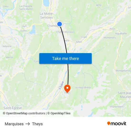 Marquises to Theys map