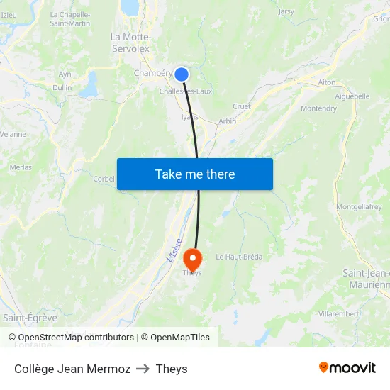 Collège Jean Mermoz to Theys map